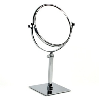 Makeup Mirror Pedestal 3x, 5x, 5xop, or 7xop Brass Double Face Magnifying Mirror Windisch 99135